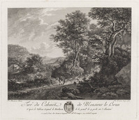 KG 14776
<br/>
Boslandschap met figuren en vee op bospad
<br/>
<em>Daudet, Robert (1737-1824)</em>